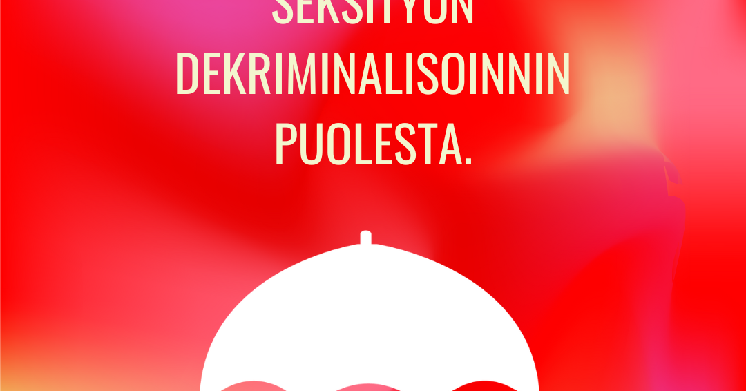 kampanjan graafinen ille, jos a punakuvioinen tausta ja valkoinen piirretty sateenvarjo.