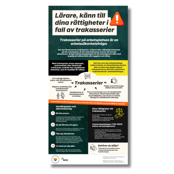 Affisch: Lärare, känn till dina rättigheter i fall av trakasserier